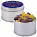 Logo Line Corporate Colour Mini Jelly Beans in Silver Round Tin | LL3403