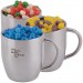 Logo Line Corporate Colour Mini Jelly Beans in Stainless Steel Double Wall Curved Mug | LL8645
