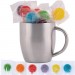 Logo Line Assorted Colour Lollipops in Stainless Steel Double Wall Curved Mug | LL8647