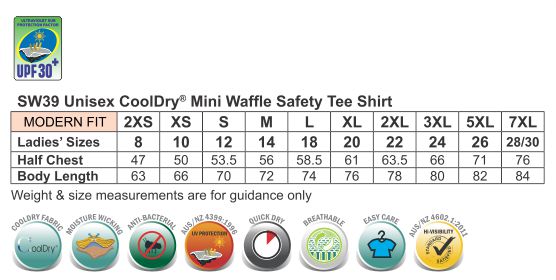 SW39 SIZE CHART