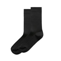 1203 wos rib socks (2pk) black