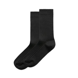 1203 wos rib socks (2pk) black
