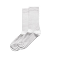 1203 wos rib socks (2pk) white