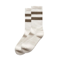 1210 relax stripe socks (2 pk) natural/walnut