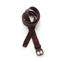 1405 braided leather belt brown