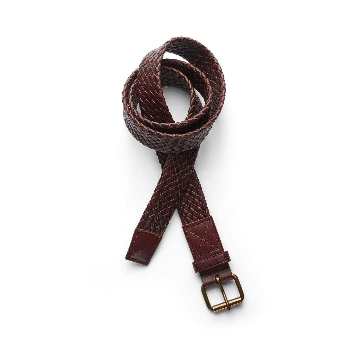 1405 braided leather belt brown