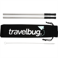 Reusable Stainless Steel Straw Set w/ Brush