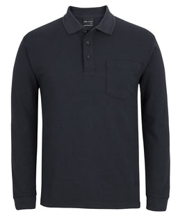 JB's 210 L/S POCKET POLO BLACK -3XS