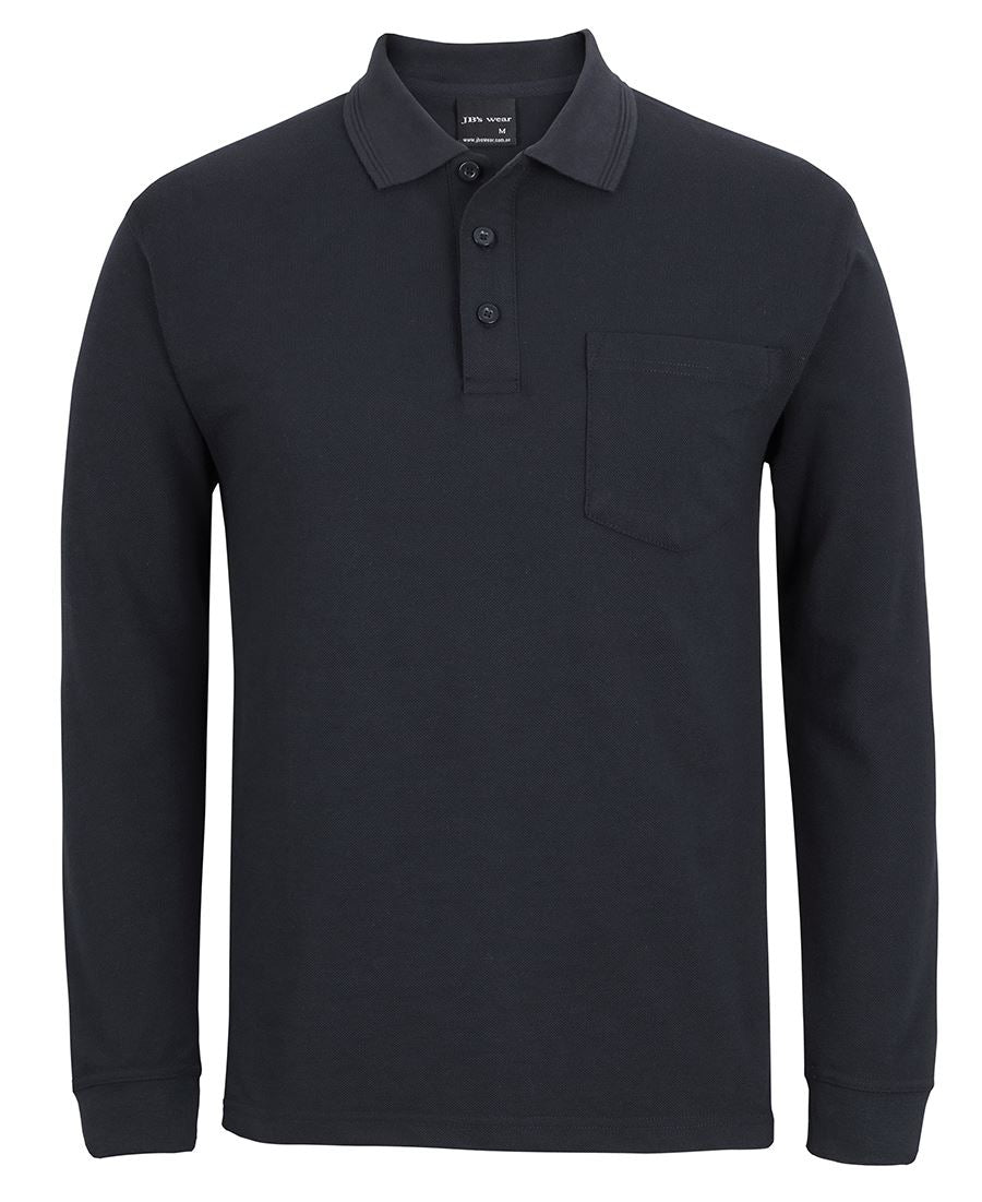 JB's 210 L/S POCKET POLO BLACK -3XS