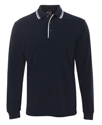 JB's L/S C/TRAST POLO NAVY/WHITE-2XS