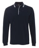 JB's L/S C/TRAST POLO NAVY/WHITE-2XS
