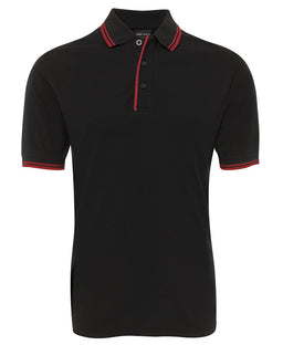 JB's CONTRAST POLO BLACK/RED
