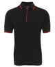 JB's CONTRAST POLO BLACK/RED