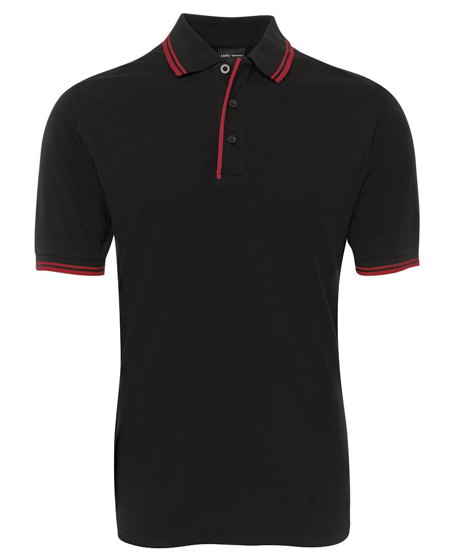 JB's CONTRAST POLO BLACK/RED