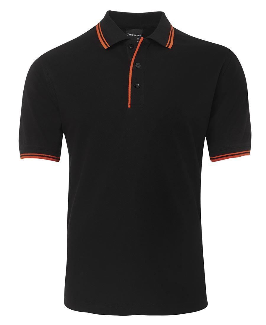 JB's CONTRAST POLO BLACK/RED