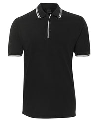 JB's CONTRAST POLO BLACK/RED