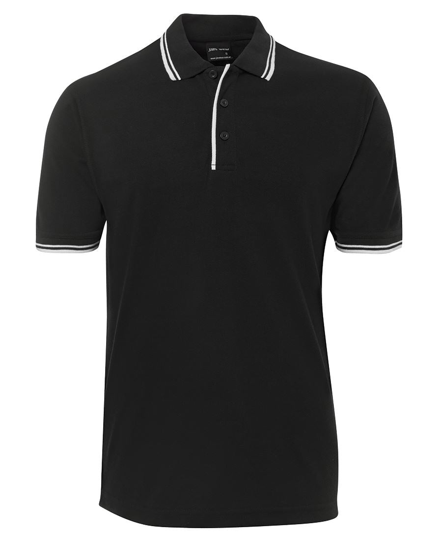 JB's CONTRAST POLO BLACK/RED