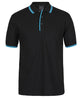 JB's CONTRAST POLO BLACK/RED