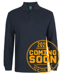 C of C L/S 320G POPCORN COTTON POLO BLACK - 3XS