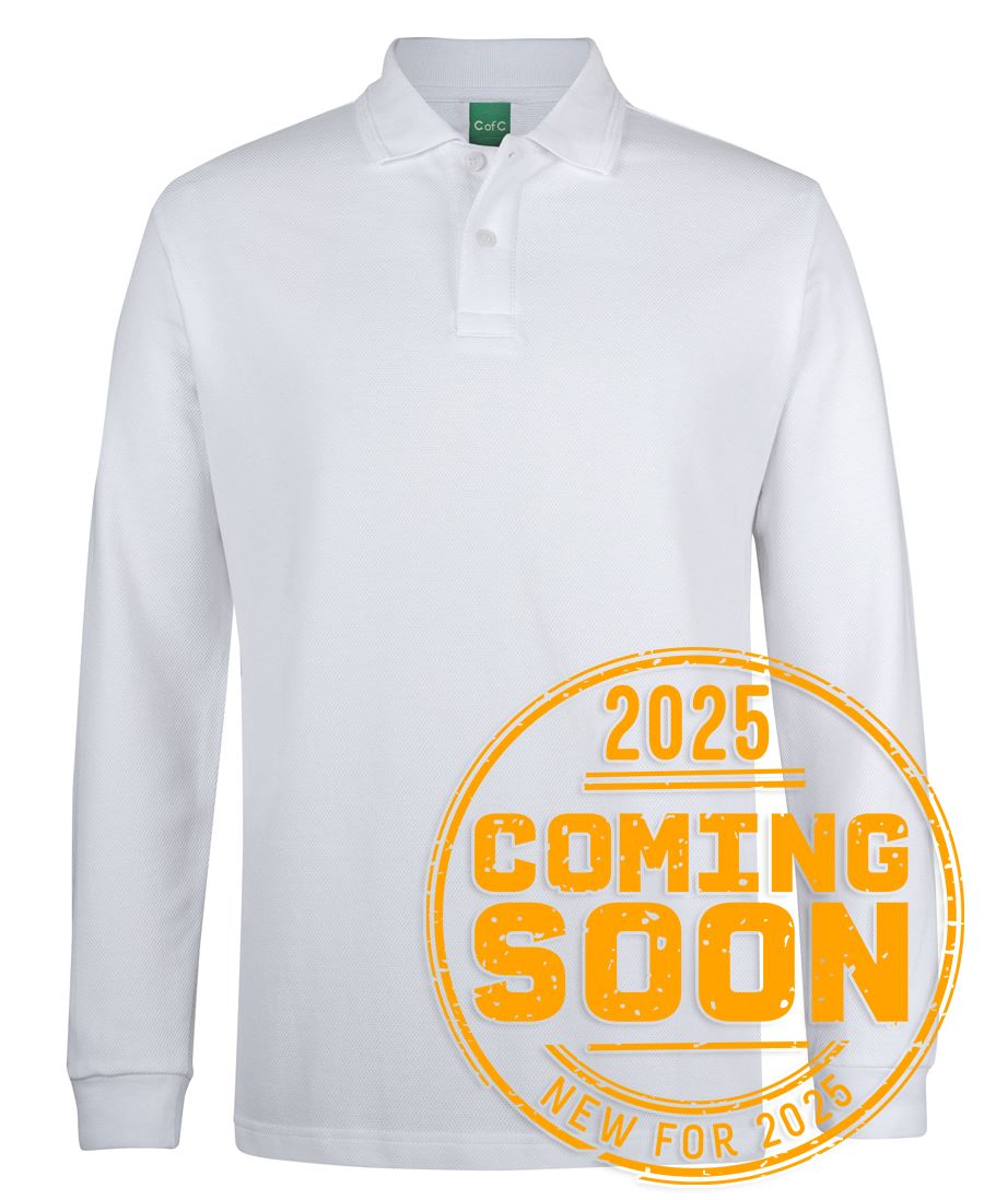 C of C L/S 320G POPCORN COTTON POLO BLACK - 3XS