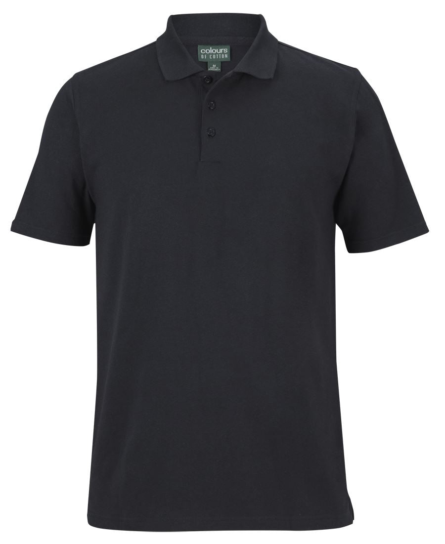C of C COTTON S/S STRETCH POLO BLACK - XS