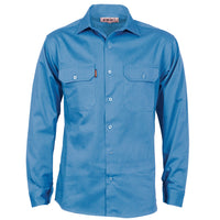 Cotton Drill Work Shirt With Gusset Sleeve - Long Sleeve