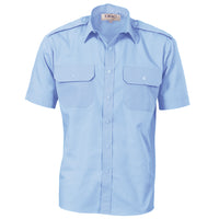 Epaulette Polyester/Cotton Work Shirt - Short Sleeve