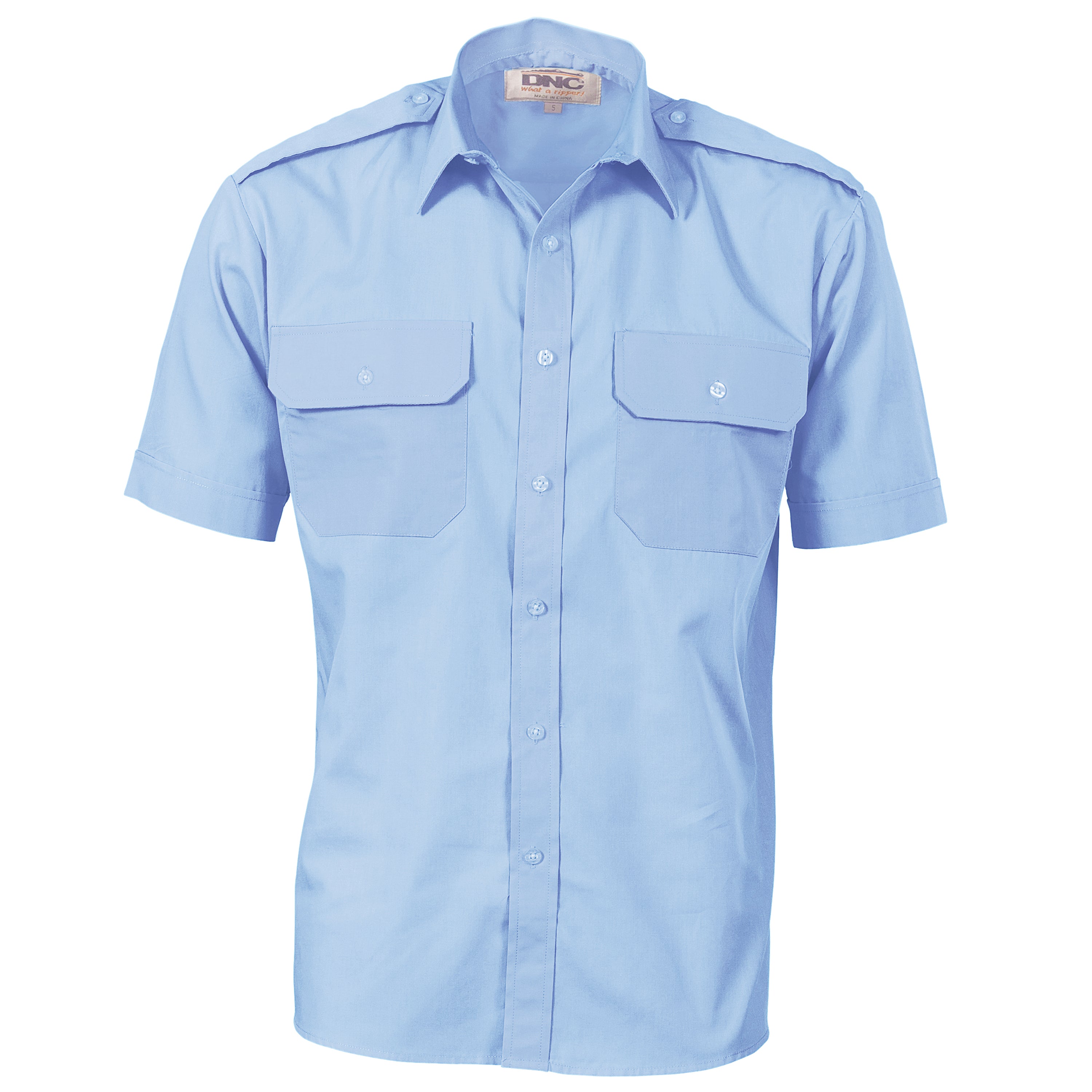 Epaulette Polyester/Cotton Work Shirt - Short Sleeve