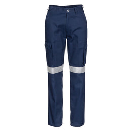 Ladies Cotton Drill Cargo Pants with 3M Reflective Tape