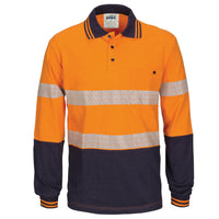 HIVIS Segment Tape Cotton Jersey Polo - Long Sleeve