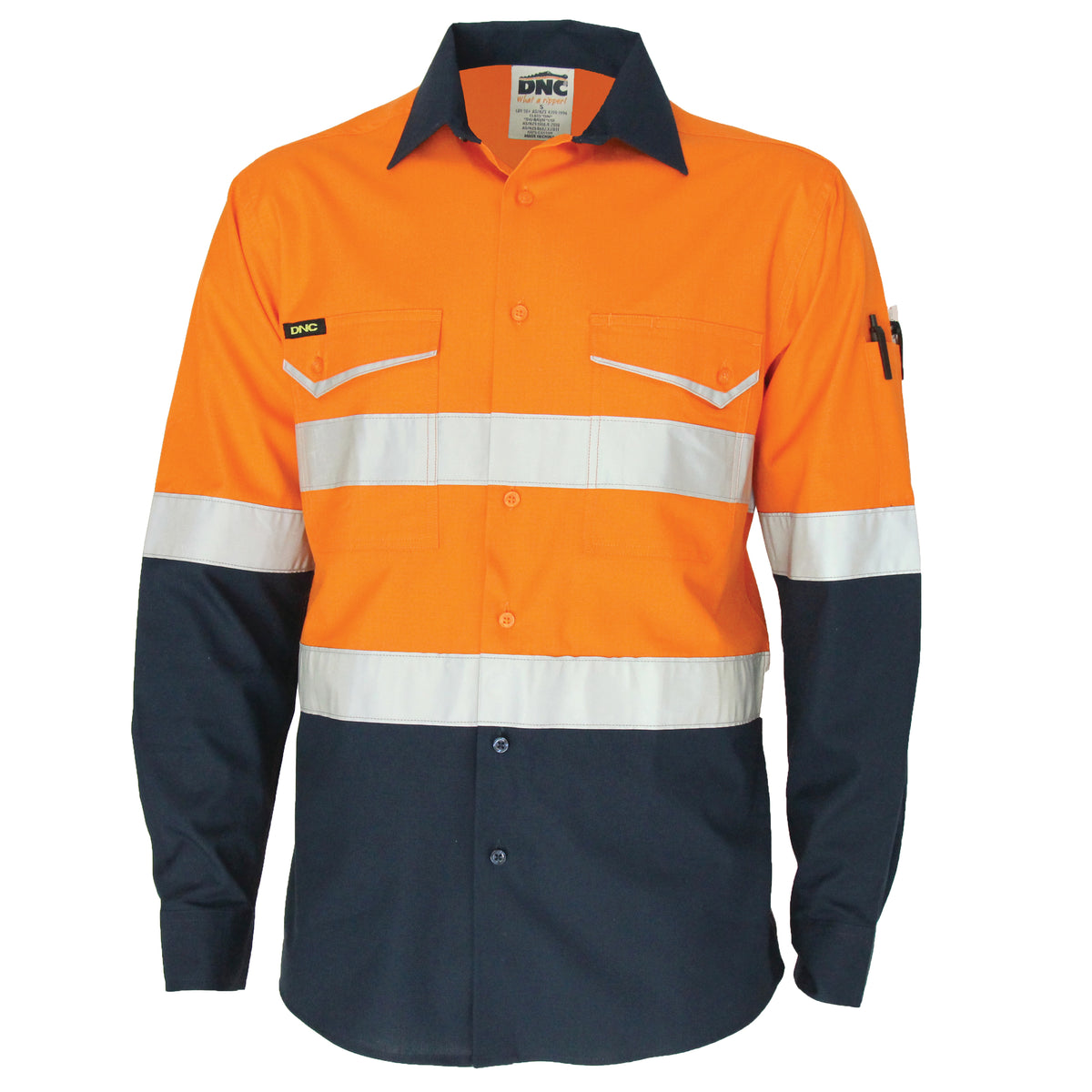 Two-Tone RipStop Cotton Shirt with Reflective CSR Tape. L/S