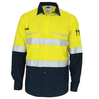 Two-Tone RipStop Cotton Shirt with Reflective CSR Tape. L/S