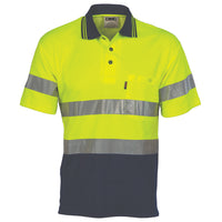 Hi Vis Two Tone Cotton Back Polos with Generic R.Tape - short sleeve