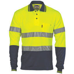 Hi Vis Two Tone Cotton Back Polos with Generic R.Tape - L/S