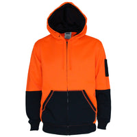 Hivis 2 tone full zip super fleecy hoodie