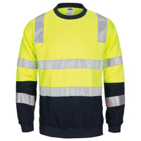 HIVIS 2 tone, crew-neck fleecy sweat shirt with shoulders, double hoop body and arms CSR R/Tape.