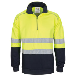 HiVis 1/2 Zip Fleecy with Hoop Pattern CSR Reflective Tape