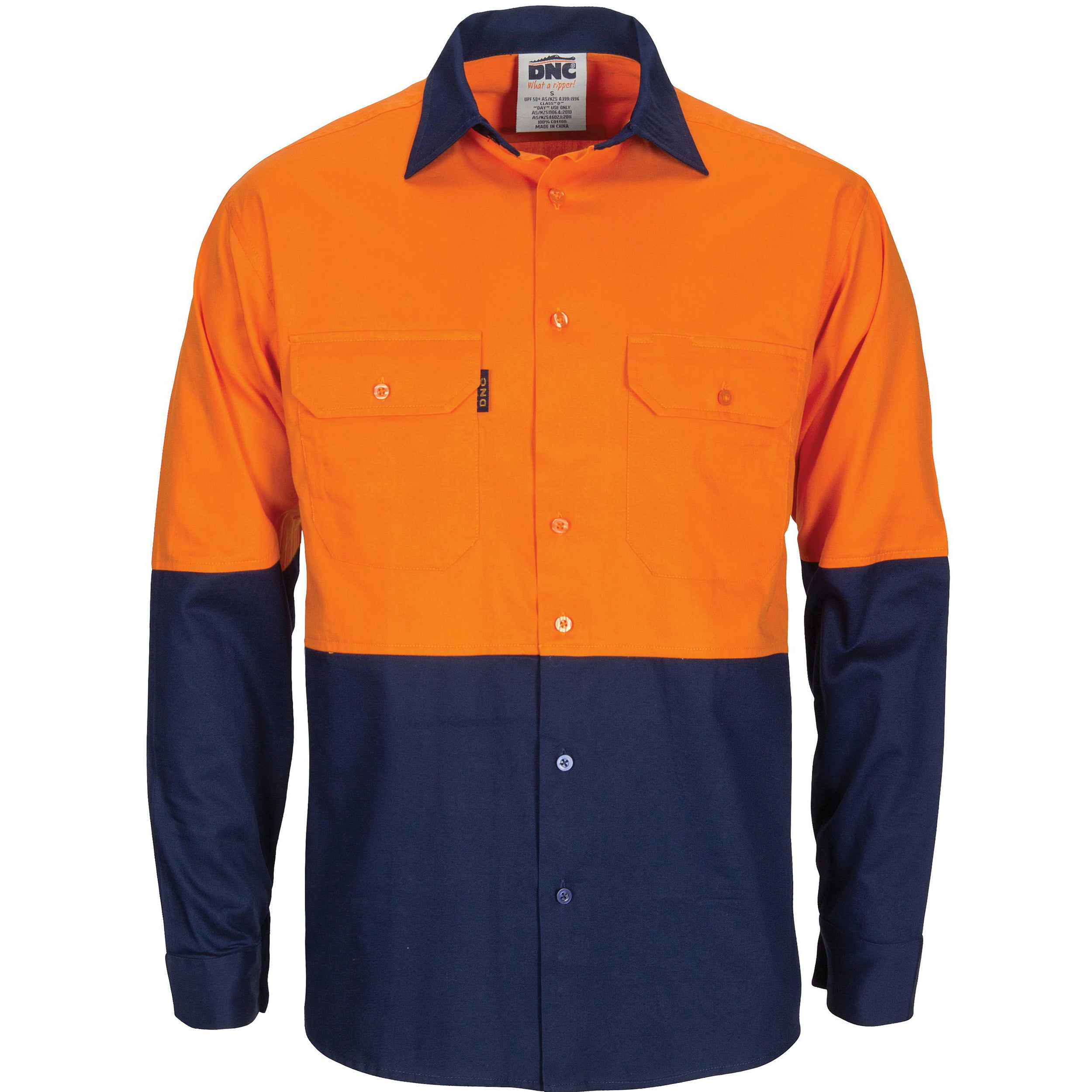 HiVis L/W Cool-Breeze T2 Vertical Vented Cotton Shirt with Gusset Sleeves - Long Sleeve