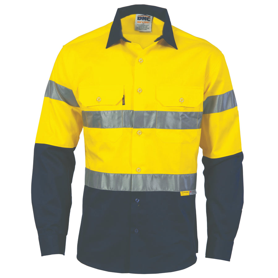 HiVis two tone drill shirts with 3M8906 R/Tape - long sleeve