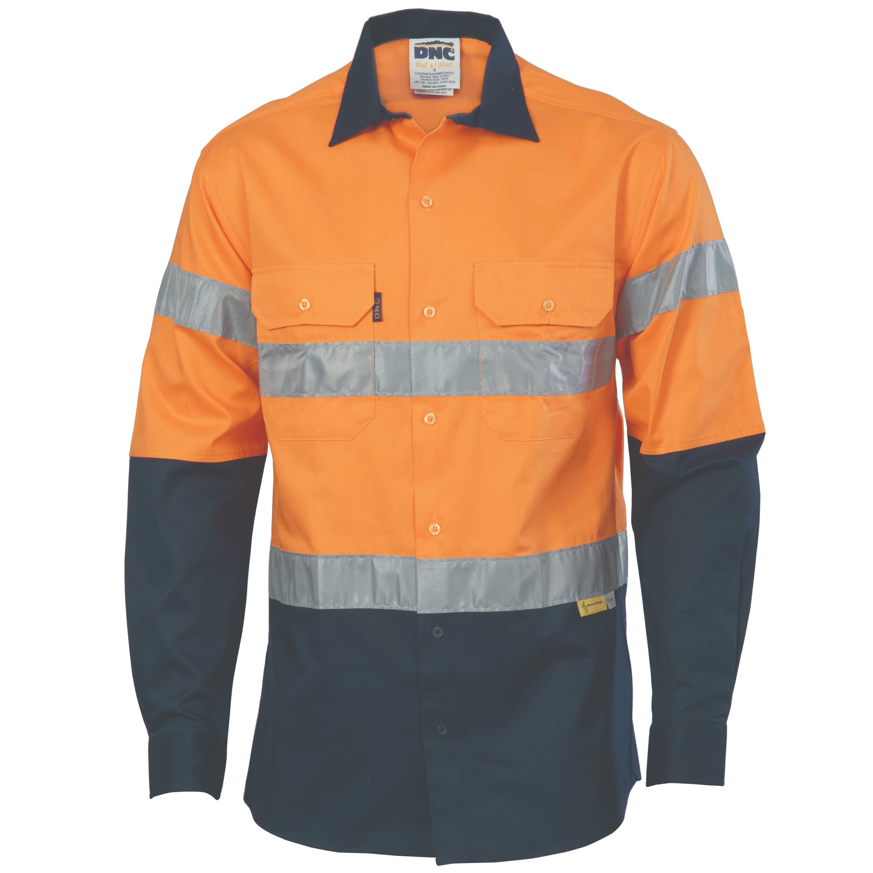 HiVis two tone drill shirts with 3M8906 R/Tape - long sleeve