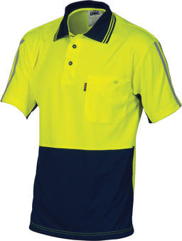 HiVis Cool-Breathe Stripe Polo - Short Sleeve