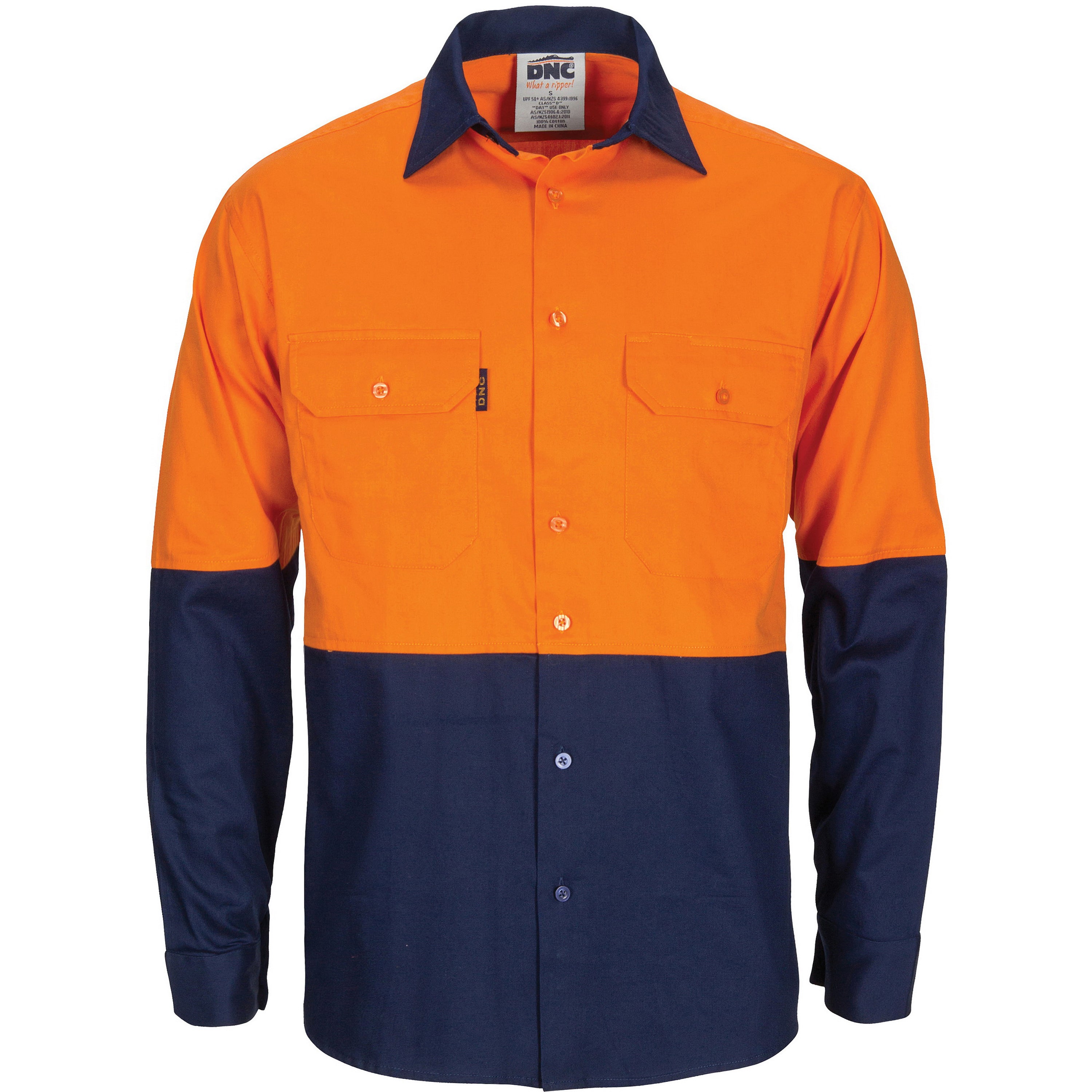 HiVis R/W Cool-Breeze T2 Vertical Vented Cotton Shirt with Gusset Sleeves - Long Sleeve