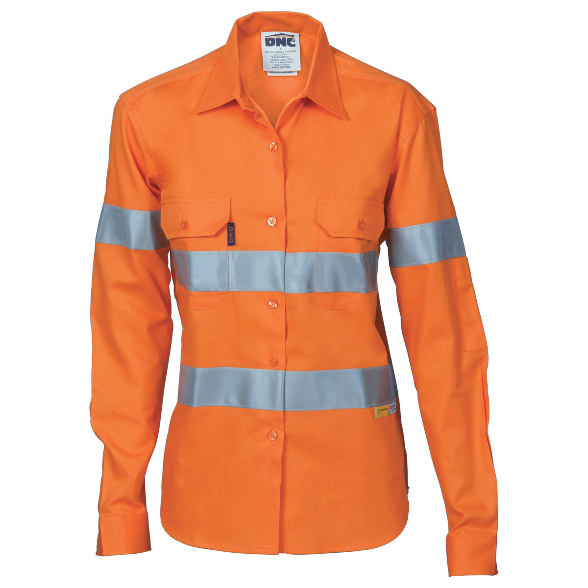Ladies HiVis Cool-Breeze Cott on Sh irt with 3M R/Tape - Long sleeve