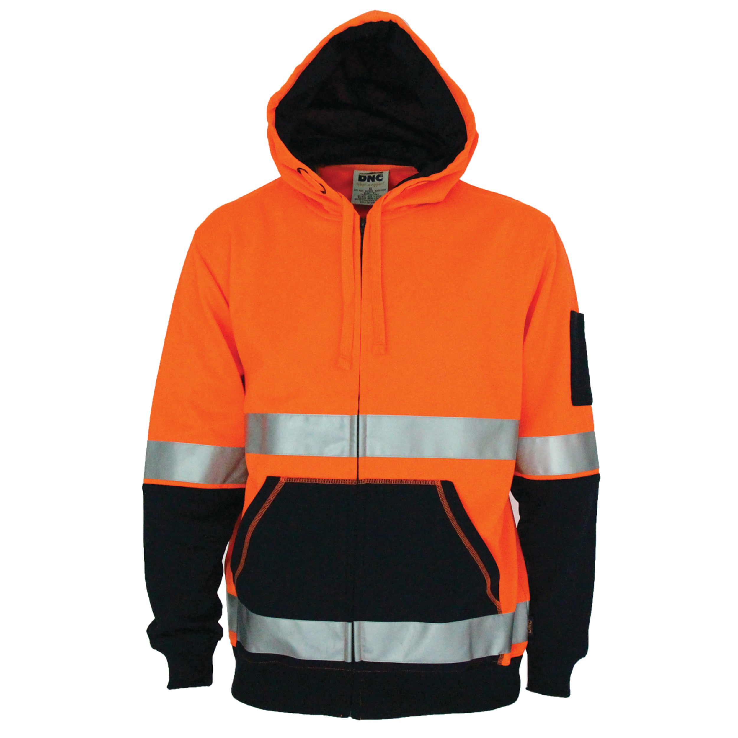 Hivis 2 tone full zip super fleecy hoodie with CSR R/tape