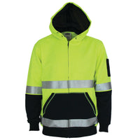 Hivis 2 tone full zip super fleecy hoodie with CSR R/tape