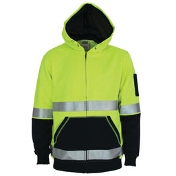 Hivis 2 tone full zip super fleecy hoodie with CSR R/tape