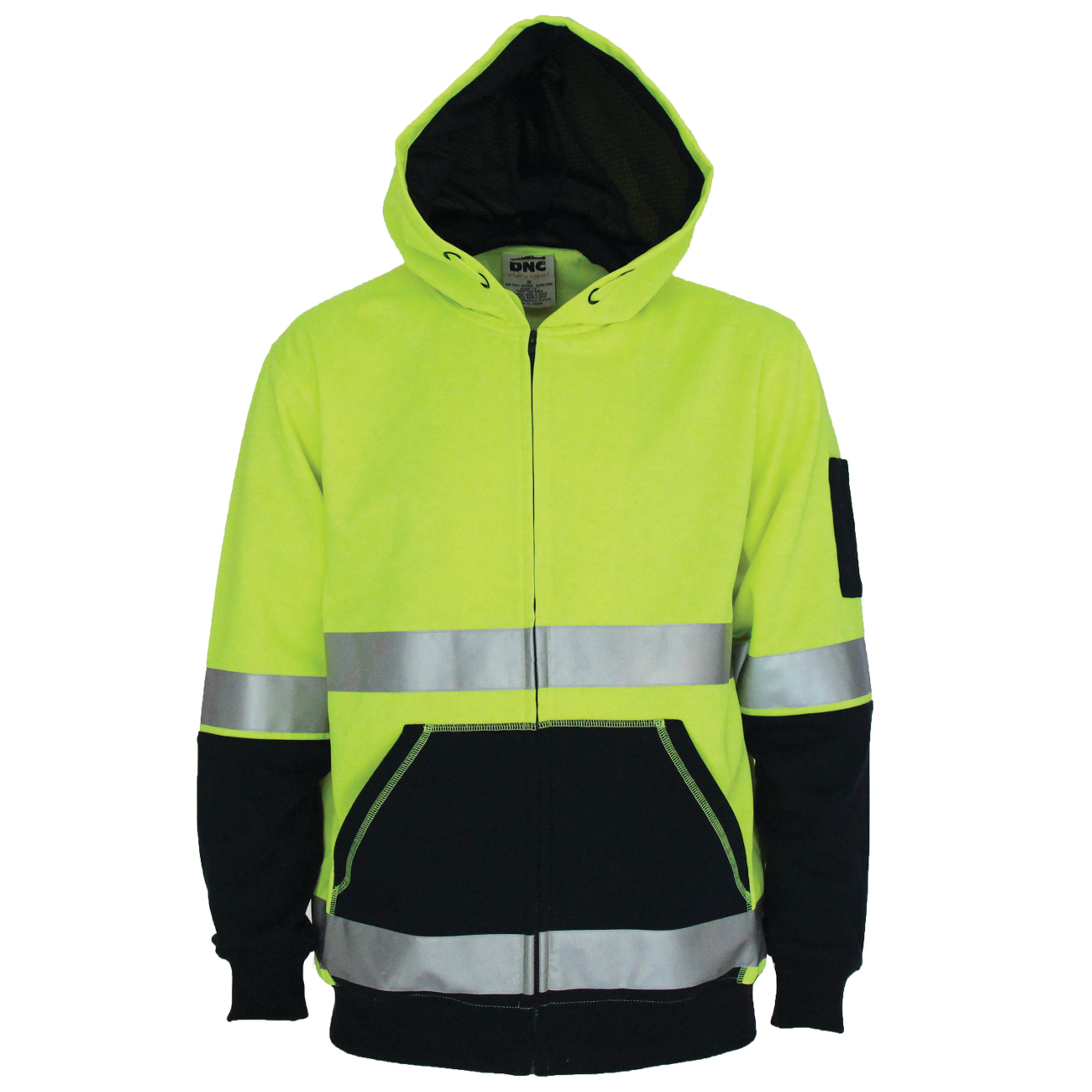 Hivis 2 tone full zip super fleecy hoodie with CSR R/tape
