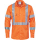 Hivis cool-breeze cotton shirt with double hoop on arms & 'X' back CSR R/tape - long sleeve
