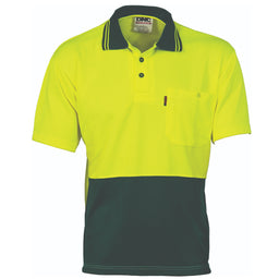 HiVis Two Tone Cool Breathe Polo Shirt, Short Sleeve