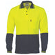 Cotton Back HiVis Two Tone Fluoro Polo - Long Sleeve